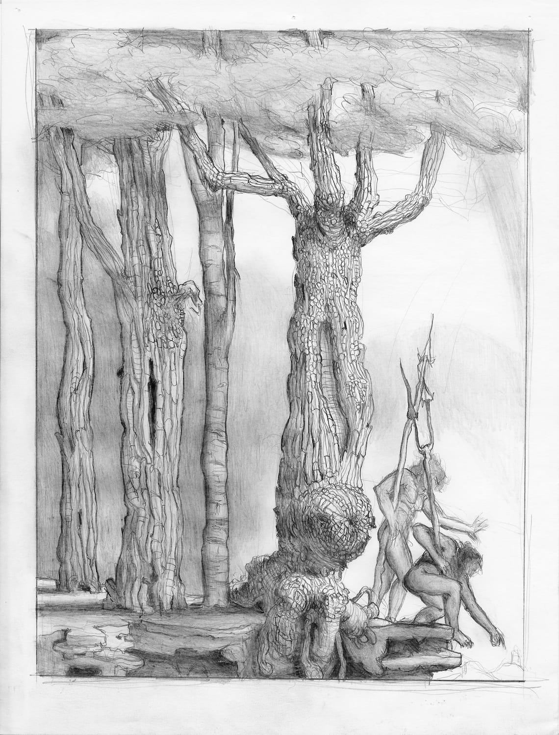 Discovery, pencil on paper