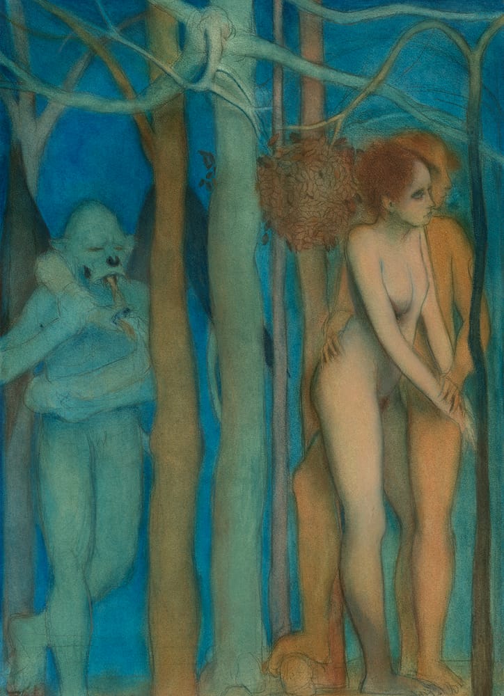 In Eden, colored pencil and pastel on paper