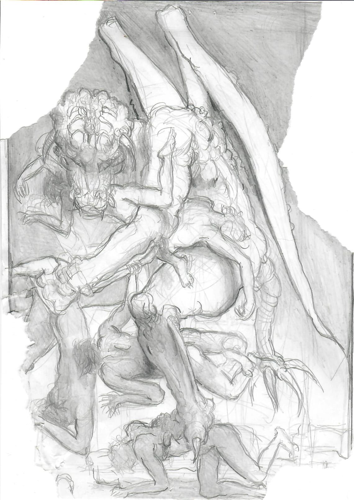 Fragment, pencil on paper