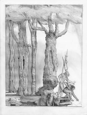 Discovery, pencil on paper